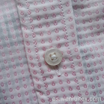 Camisas rosas de solapa estampadas 100% algodón de manga larga para hombre